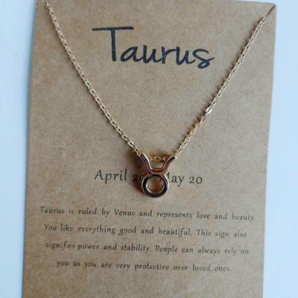 Taurus zodiac necklace